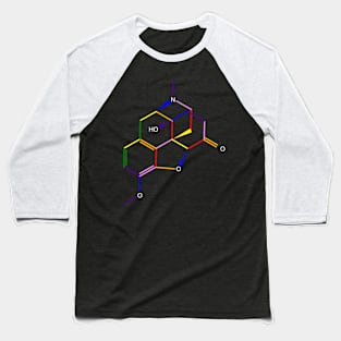 Oxycontin Molecule Rainbow Chemistry Baseball T-Shirt